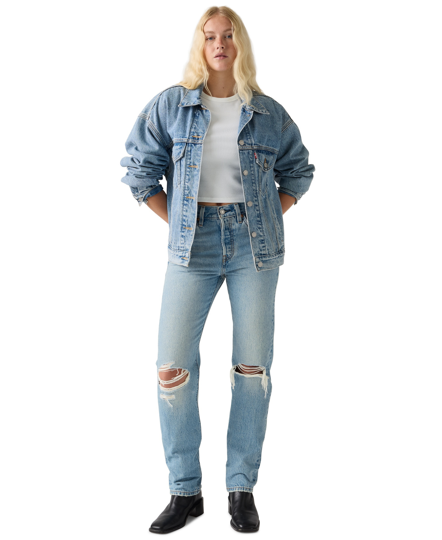 Levi's Women's 501 Original-Fit Straight-Leg Jeans - Never Down