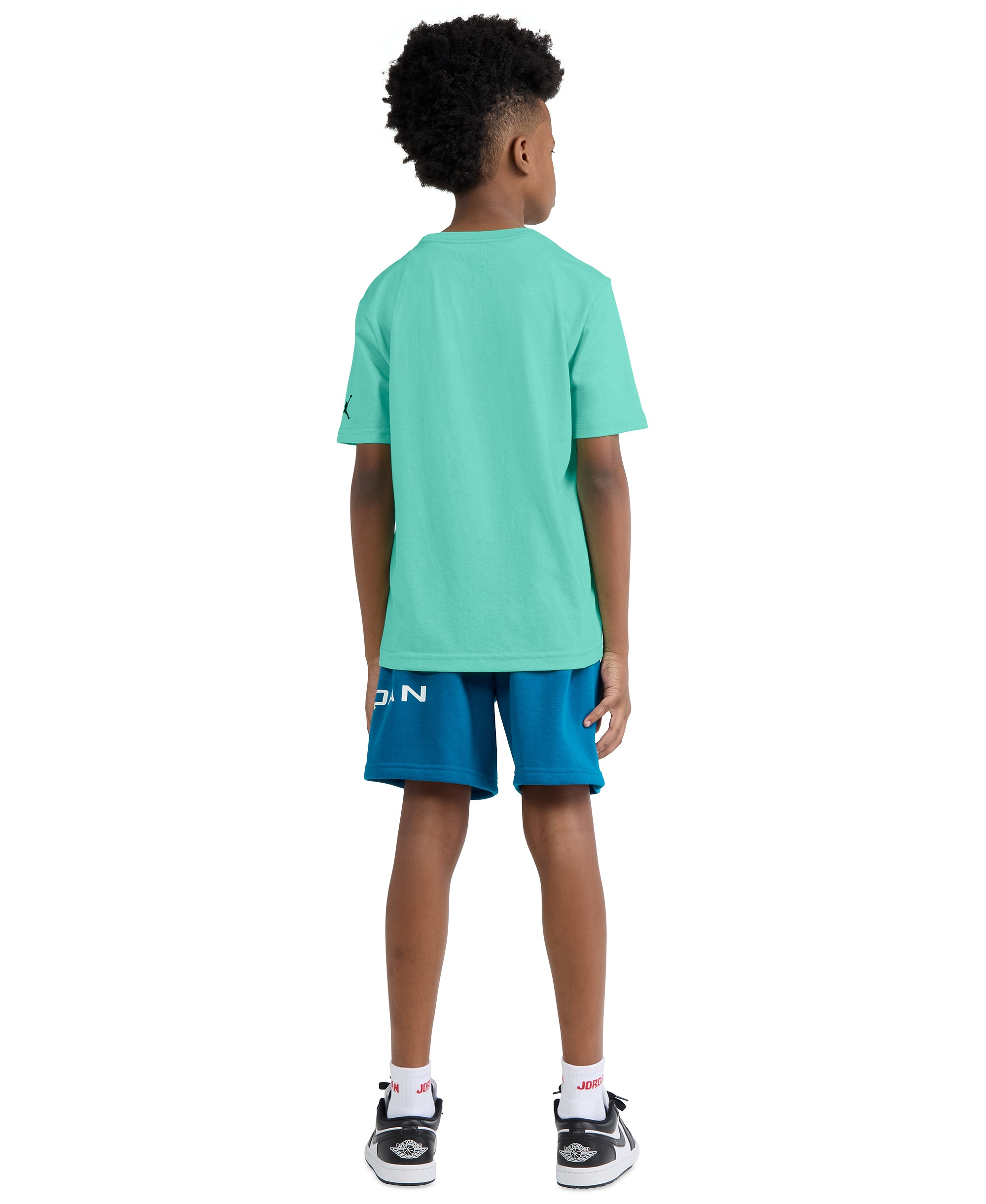 Jordan Boys' 8-20 Jumpman Grid Blur Crewneck T-Shirt - Green Glow