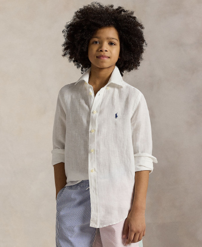 Polo Ralph Lauren Boys' 8-20 Linen Shirt - White