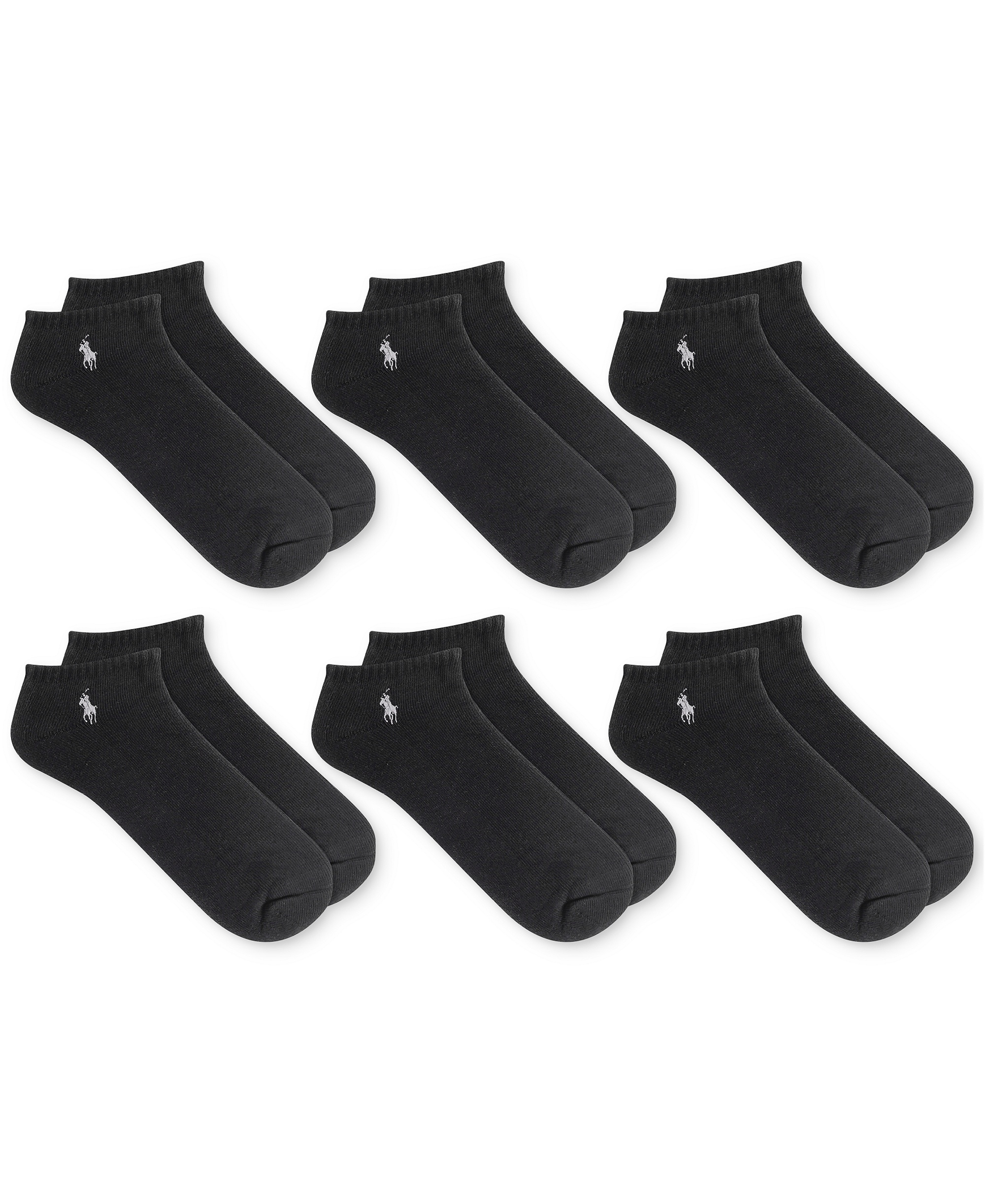 Polo Ralph Lauren Men's 6-Pack Performance Sport Low Cut Socks - Black