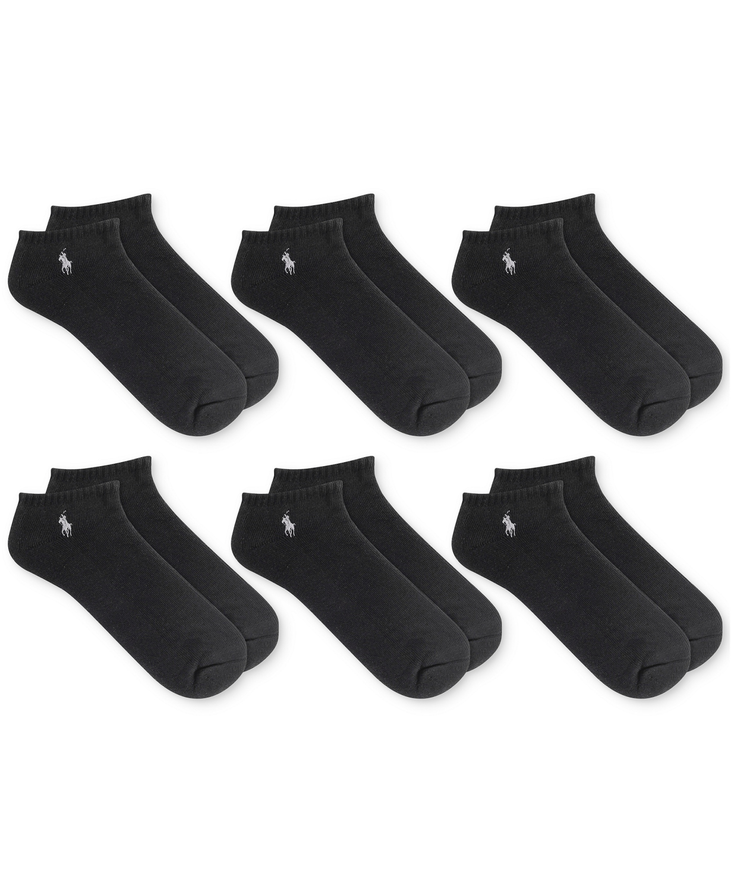 Polo Ralph Lauren Men's 6-Pack Performance Sport Low Cut Socks - Black
