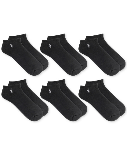 Polo Ralph Lauren Men's 6-Pack Performance Sport Low Cut Socks - Black