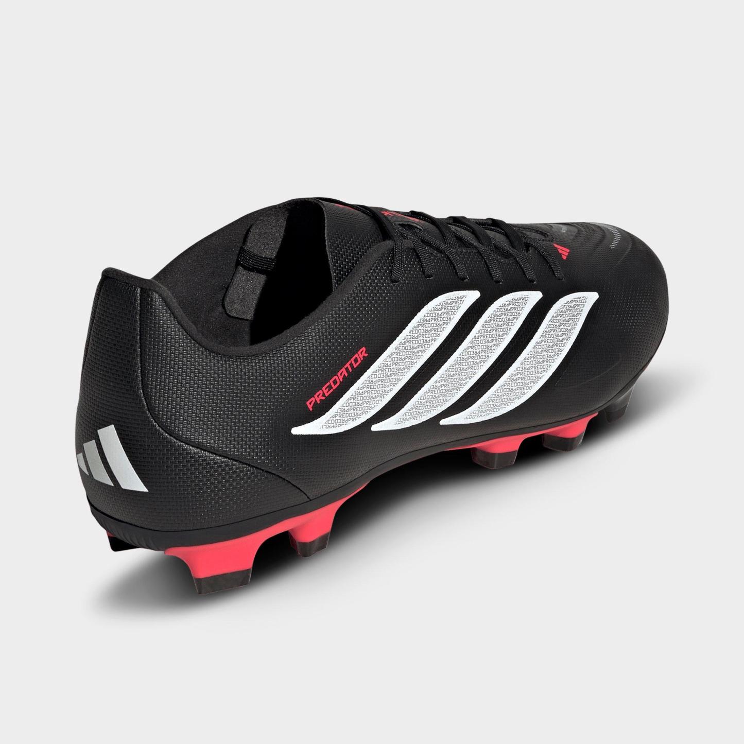 Men's adidas Predator Club Firm Ground/Multi Ground Soccer Cleats - Core Black/Cloud White/Lucid Red - Back view