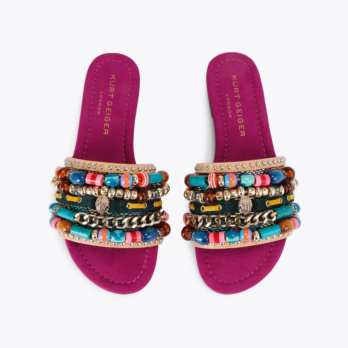 Kurt Geiger London Southbank Beaded Flat - Pink - view 3