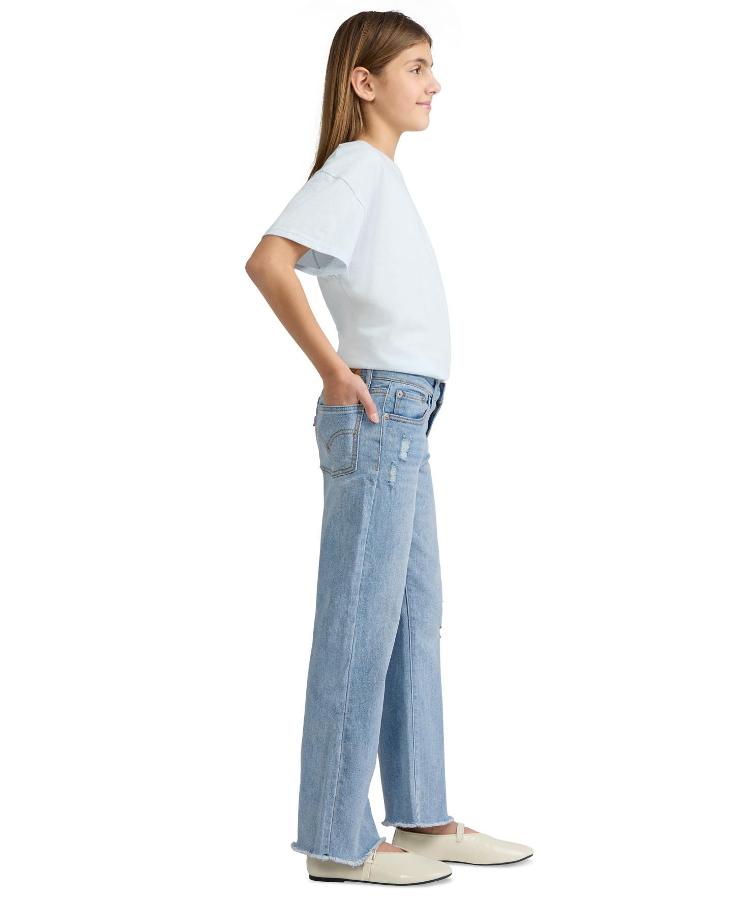 Levi's Girls' 7-16 Vintage-Like Mid-Rise Wide Leg Jeans - Bauhaus Blues