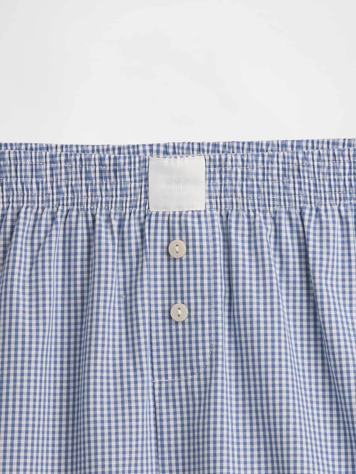 Poplin PJ Boxer Shorts - Navy blue gingham