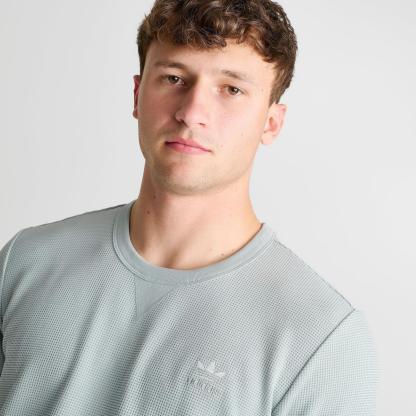 Men's adidas Originals Trefoil Essentials Waffle T-Shirt - Wonder Sage - view 5