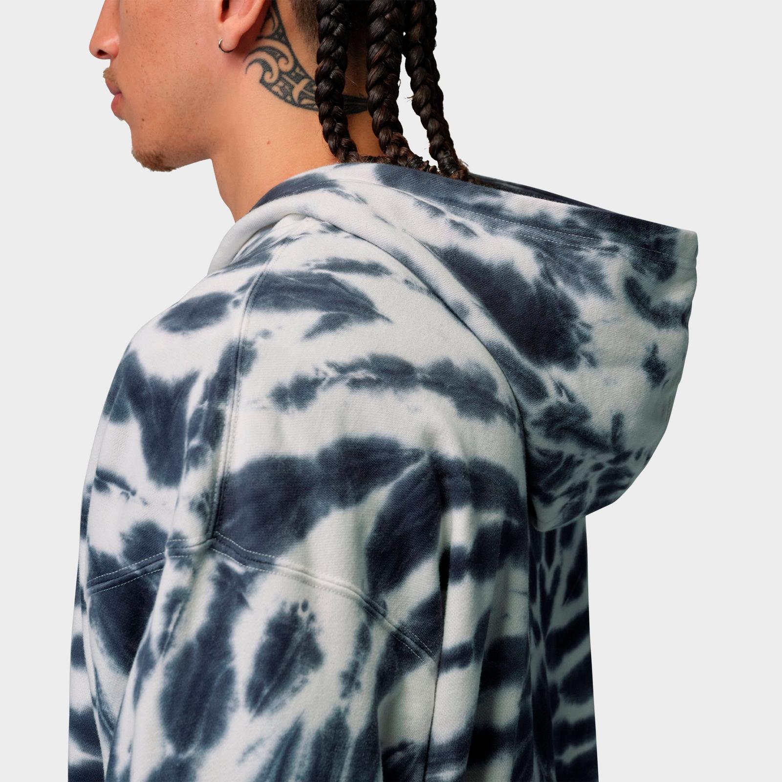 Men's Jordan Brooklyn Fleece Tie-Dye Festival Pullover Hoodie - Sail/Off-Noir/Black - view 7