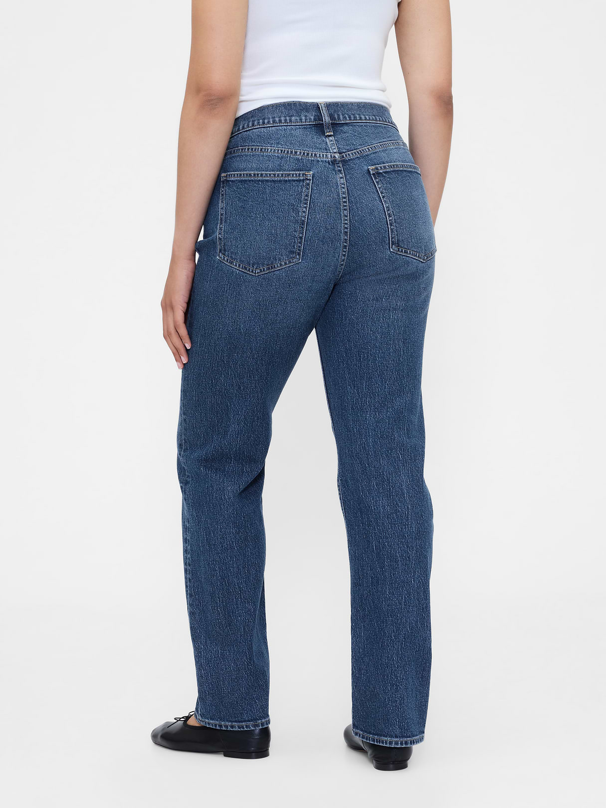 High Rise '90s Slim Straight Jeans - Medium wash