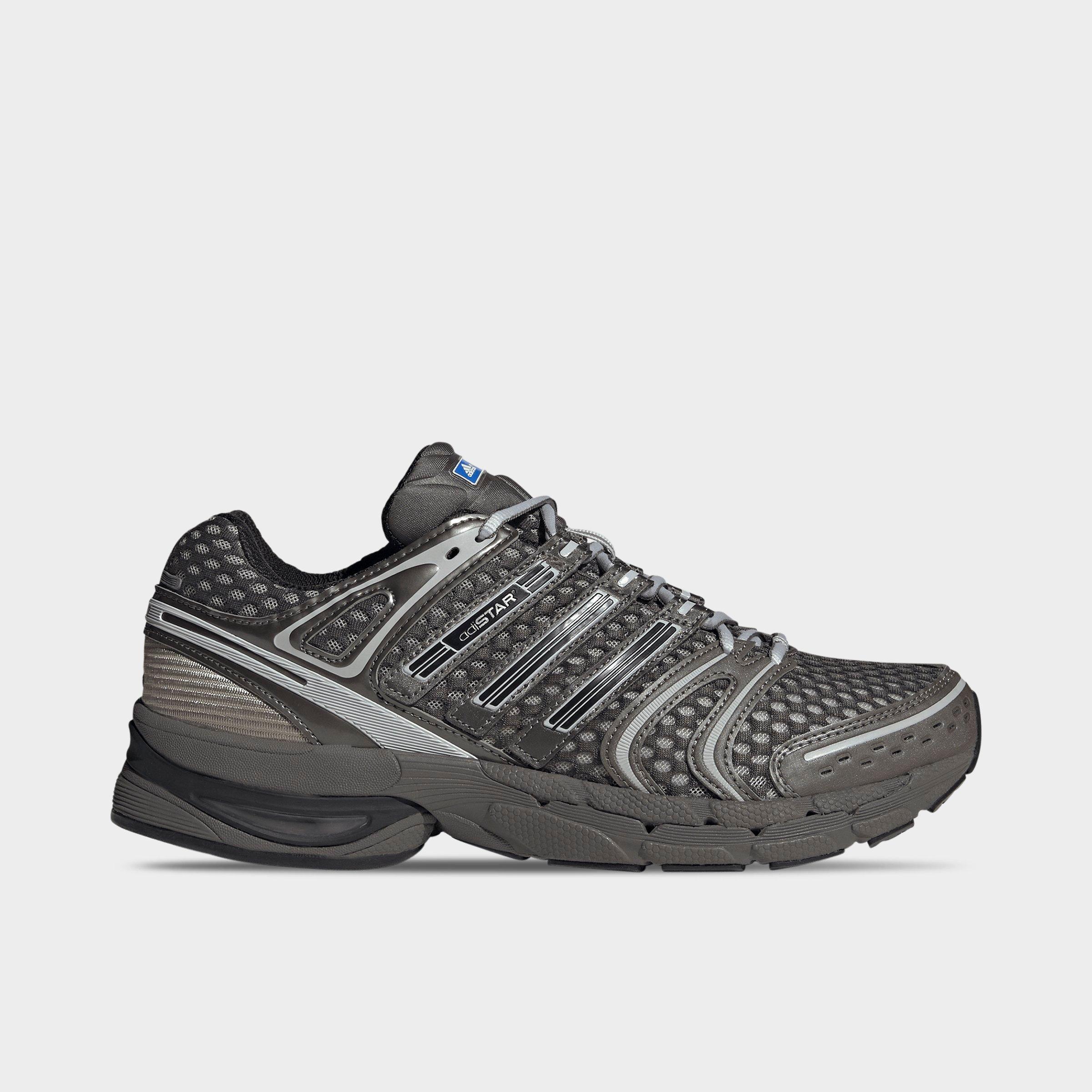 Men's adidas Adistar Control 5 Casual Shoes - Part 1 - Trace Grey Metallic/Core Black/Light Brown - Left shoe facing left. Outside of the shoe.