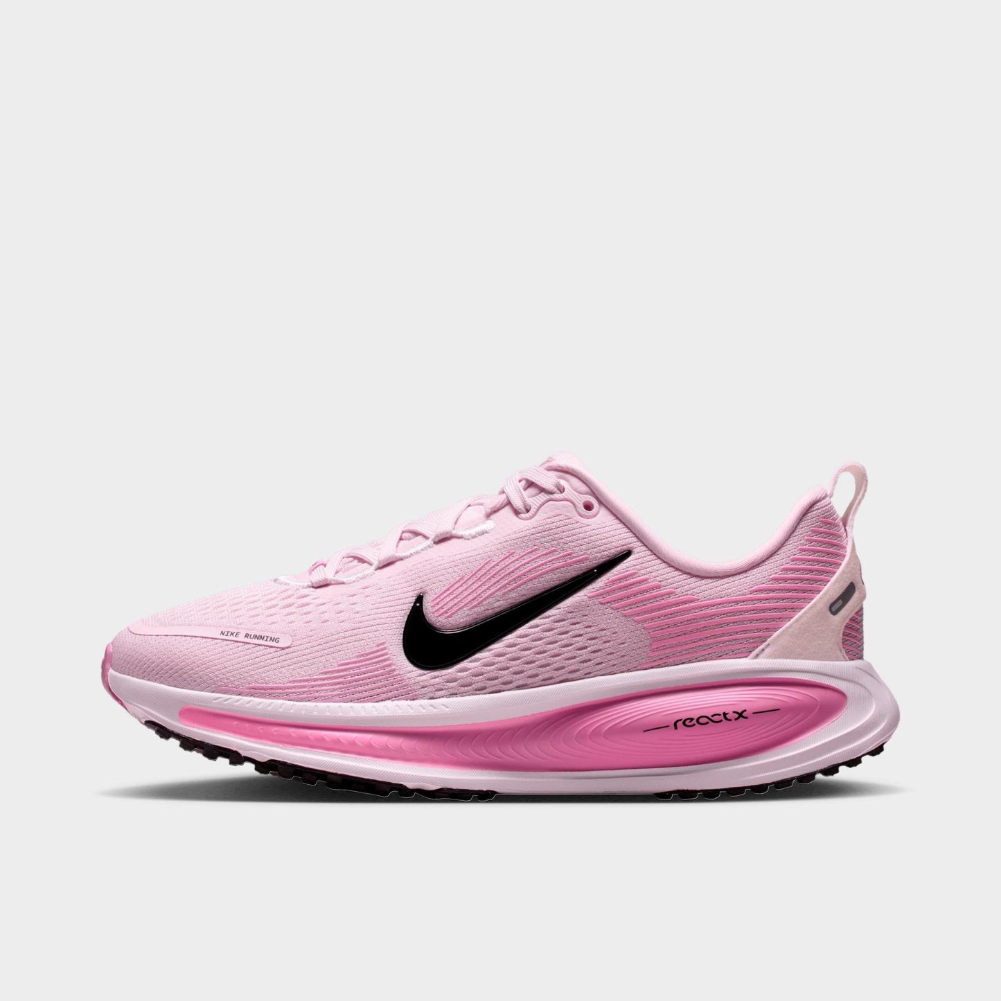 Big Kids' Nithtke Vomero 18 Running Shoes - Part 1 - Bleached Lilac/Black/Light Magenta/Pink Rise/White - Left shoe facing left. Outside of the shoe.