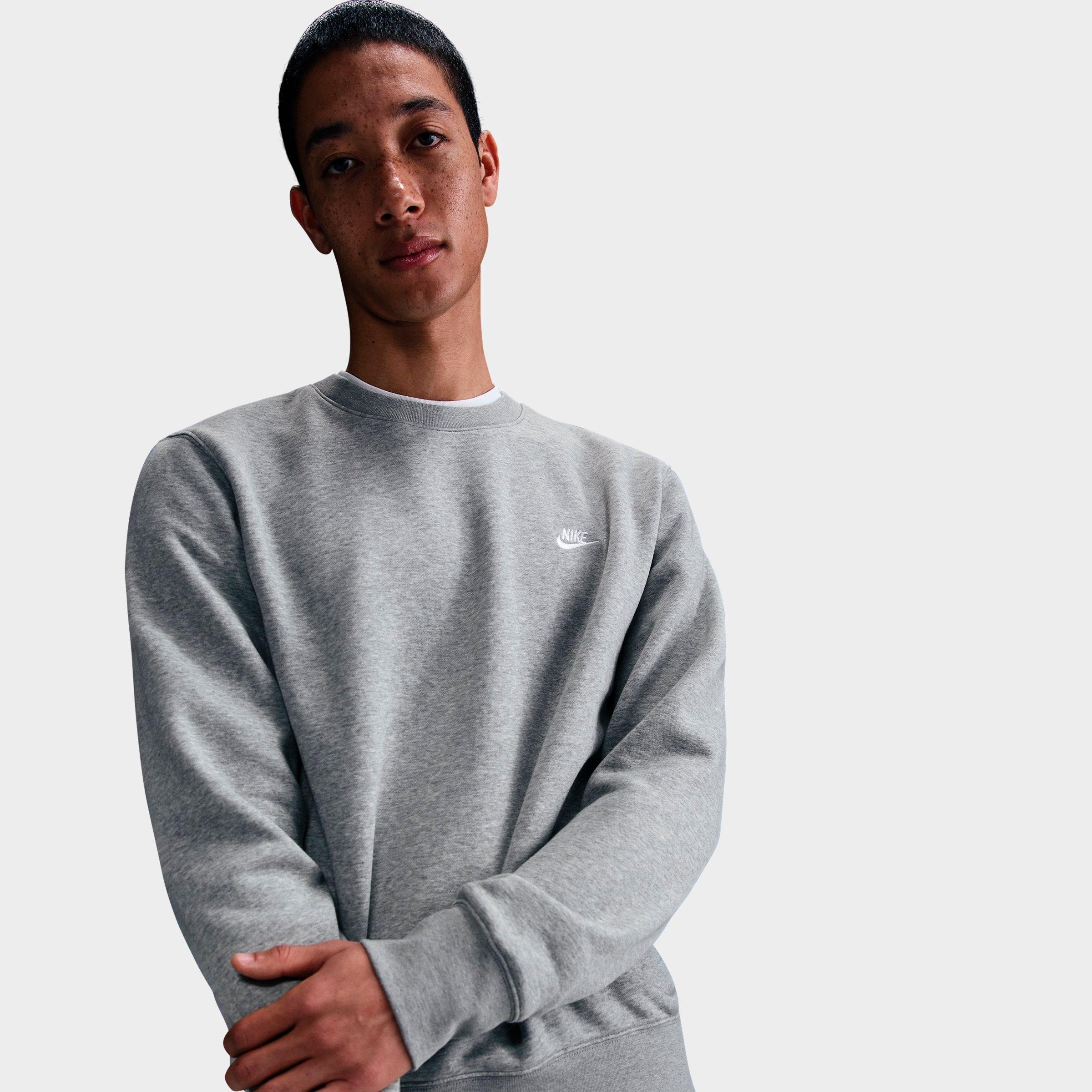 Men's Nithtke Club Fleece Premium Crewneck Sweatshirt - Dark Grey Heather/White