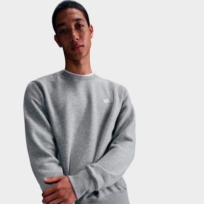 Men's Nithtke Club Fleece Premium Crewneck Sweatshirt - Dark Grey Heather/White