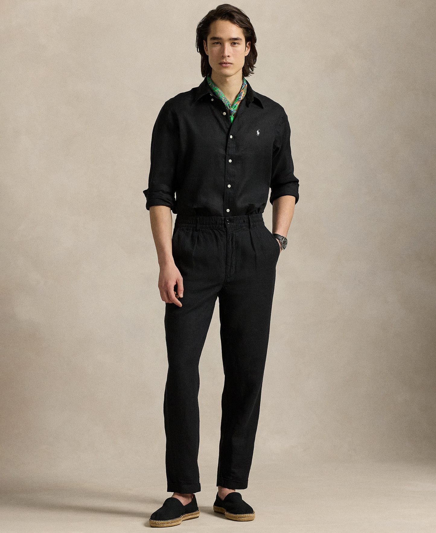 Polo Ralph Lauren Men's Classic-Fit Linen Shirt - Black