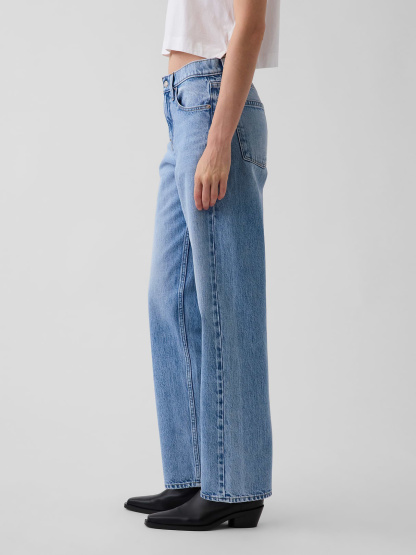 Mid Rise Straight Taper Jeans - Light wash