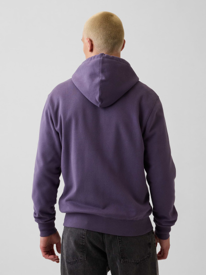 Adult VintageSoft Arch Logo Zip Hoodie - Dark purple violet