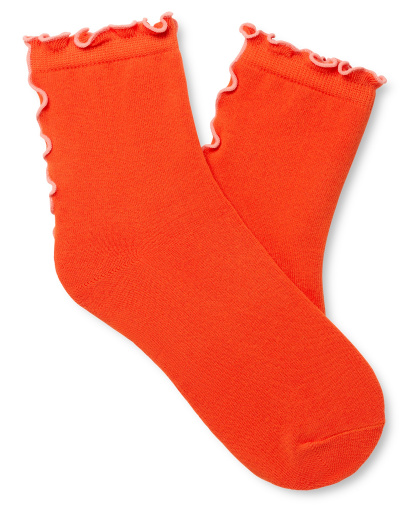 UGG Women's Karsyn Lettuce Edge Quarter Logo Socks - Red