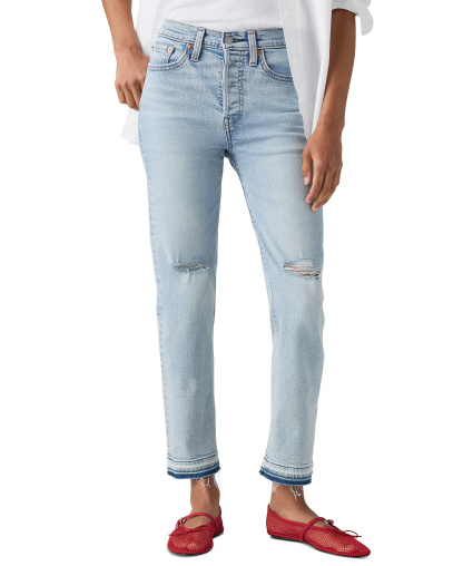 Levi's Women's Wedgie Straight-Leg High-Rise Cropped Jeans - Looks Unto