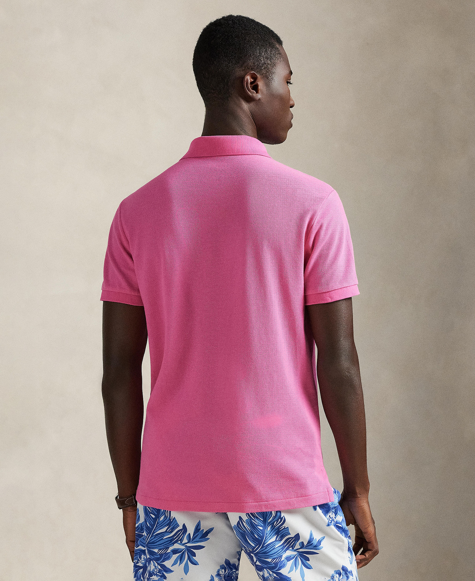 Polo Ralph Lauren Men's Cotton Custom Slim Fit Mesh Polo Shirt - Baja Pink