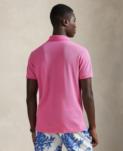 Polo Ralph Lauren Men's Cotton Custom Slim Fit Mesh Polo Shirt - Baja Pink
