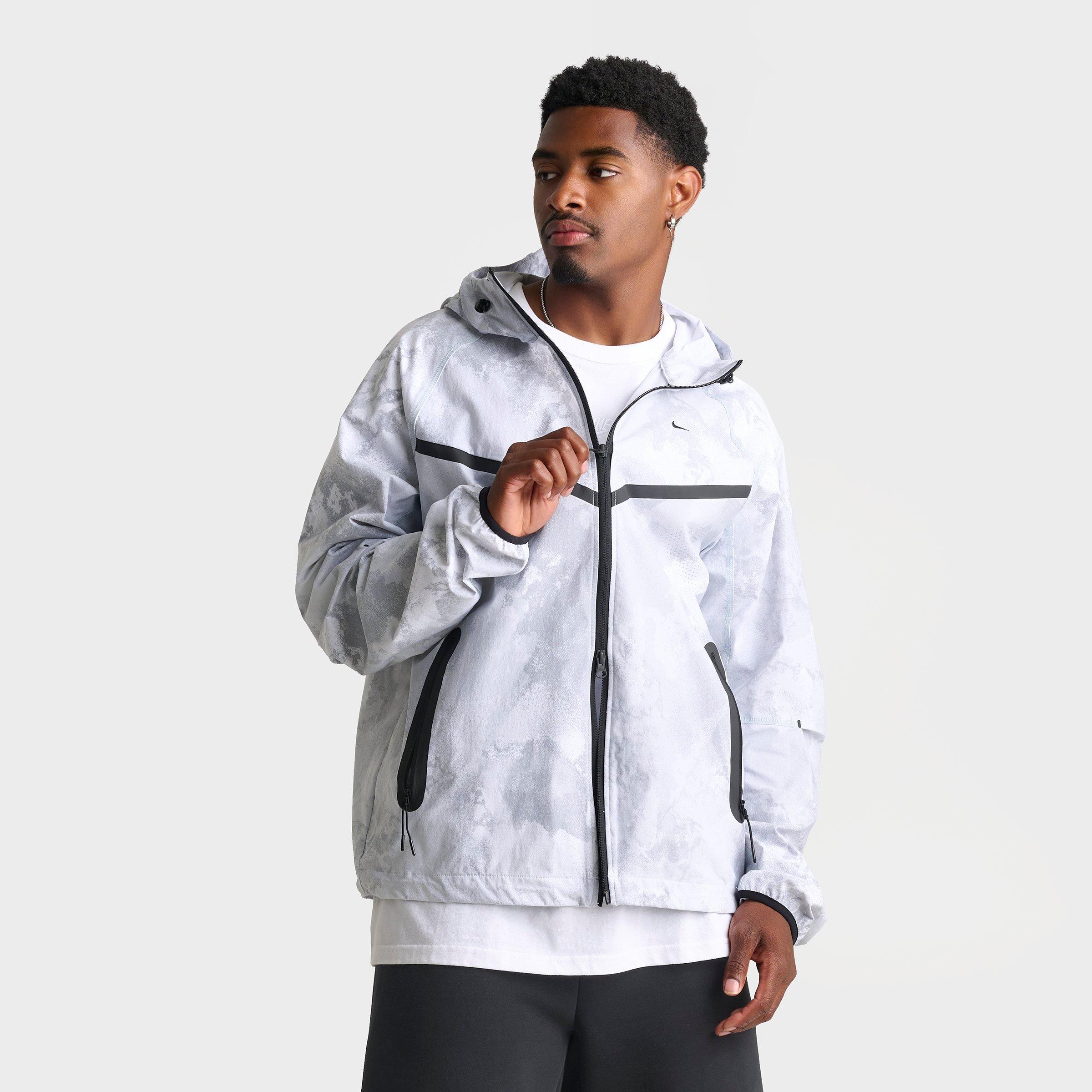 Men's Nithtke Tech Windrunner Dri-FIT Allover Print Woven Full-Zip Jacket - Pure Platinum/Black