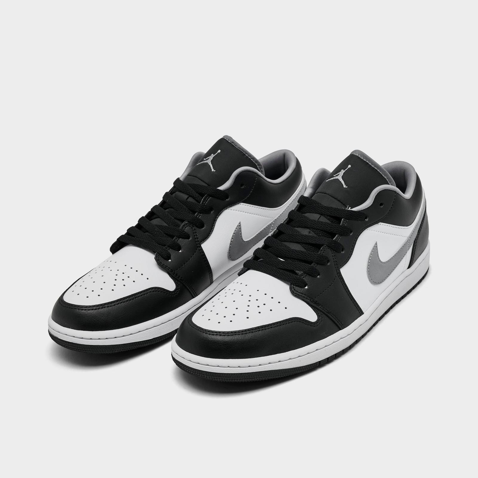 Men's Air Jordan Retro 1 Low Casual Shoes - Black/Particle Grey/White - view 2