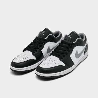 Men's Air Jordan Retro 1 Low Casual Shoes - Black/Particle Grey/White - view 2