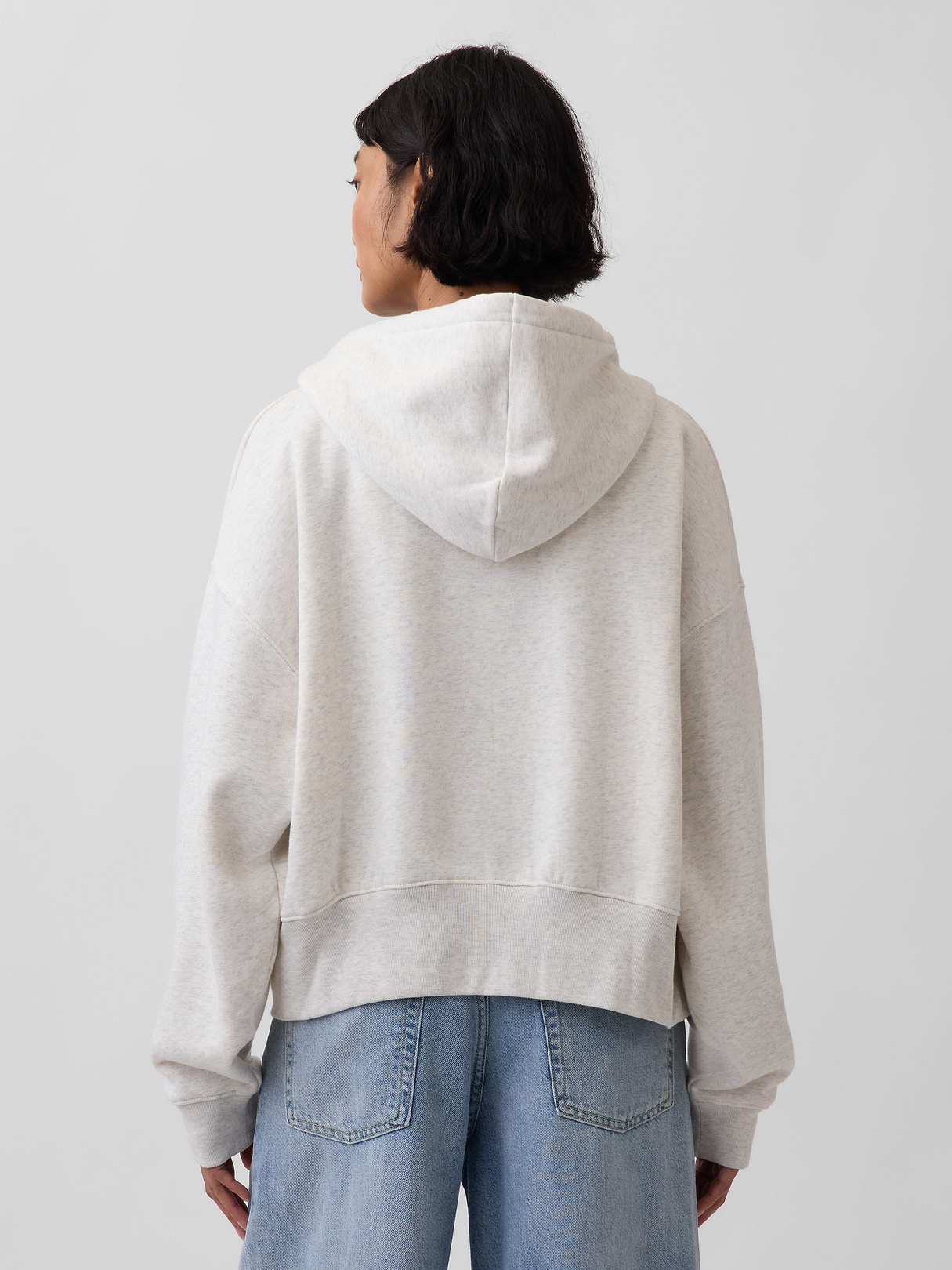 VintageSoft Wedge Zip Hoodie - Pale heather grey