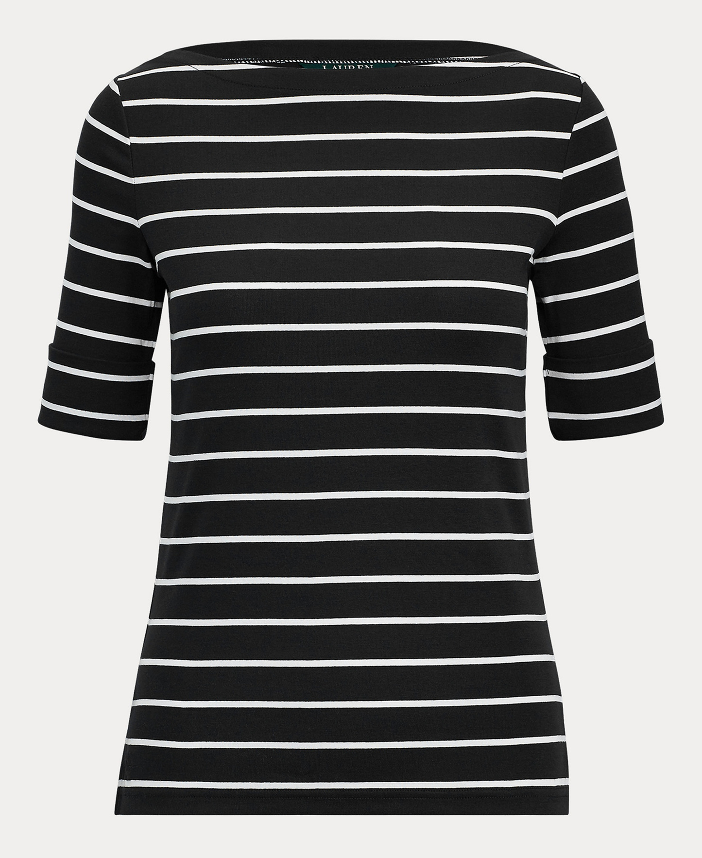 Lauren Ralph Lauren Women's Striped Boat Neck Top - White/Black