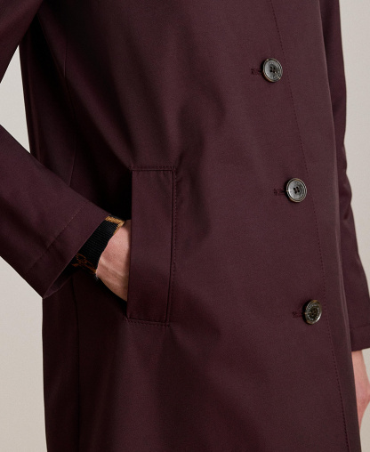 Lauren Ralph Lauren Women's Hooded Water-Resistant A-Line Raincoat, Created for Macy's - Pinot Nior