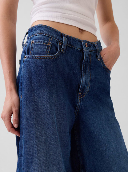Low Slung Extra Baggy Jeans - Medium indigo