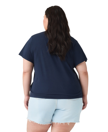 Levi's Trendy Plus Size Perfect Logo Cotton T-Shirt - Pl Serif Stud Outline Navy Blazer