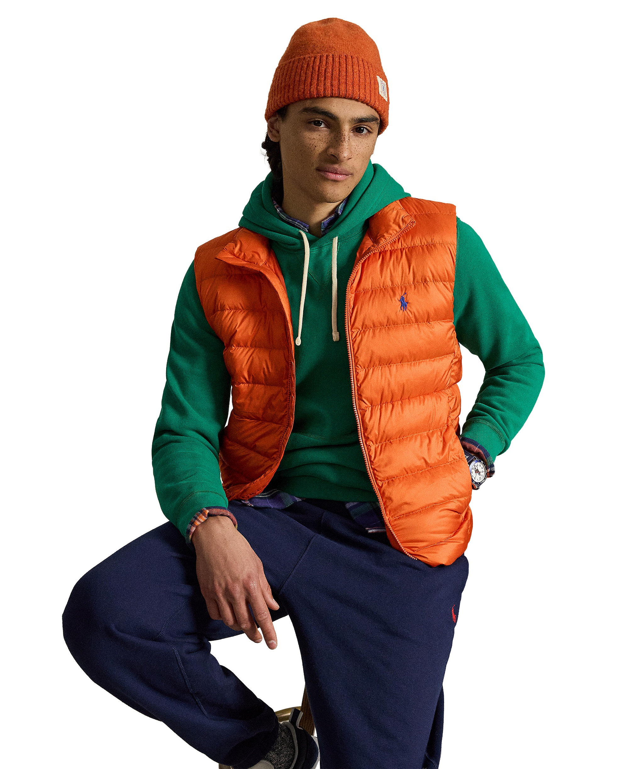 Polo Ralph Lauren Men's The Colden Packable Down Vest - College Orange