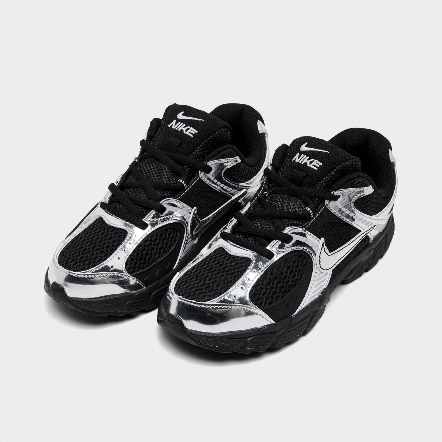 Big Kids' Nithtke V5 RNR Casual Shoes - Black/Metallic Silver - Both shoes facing left