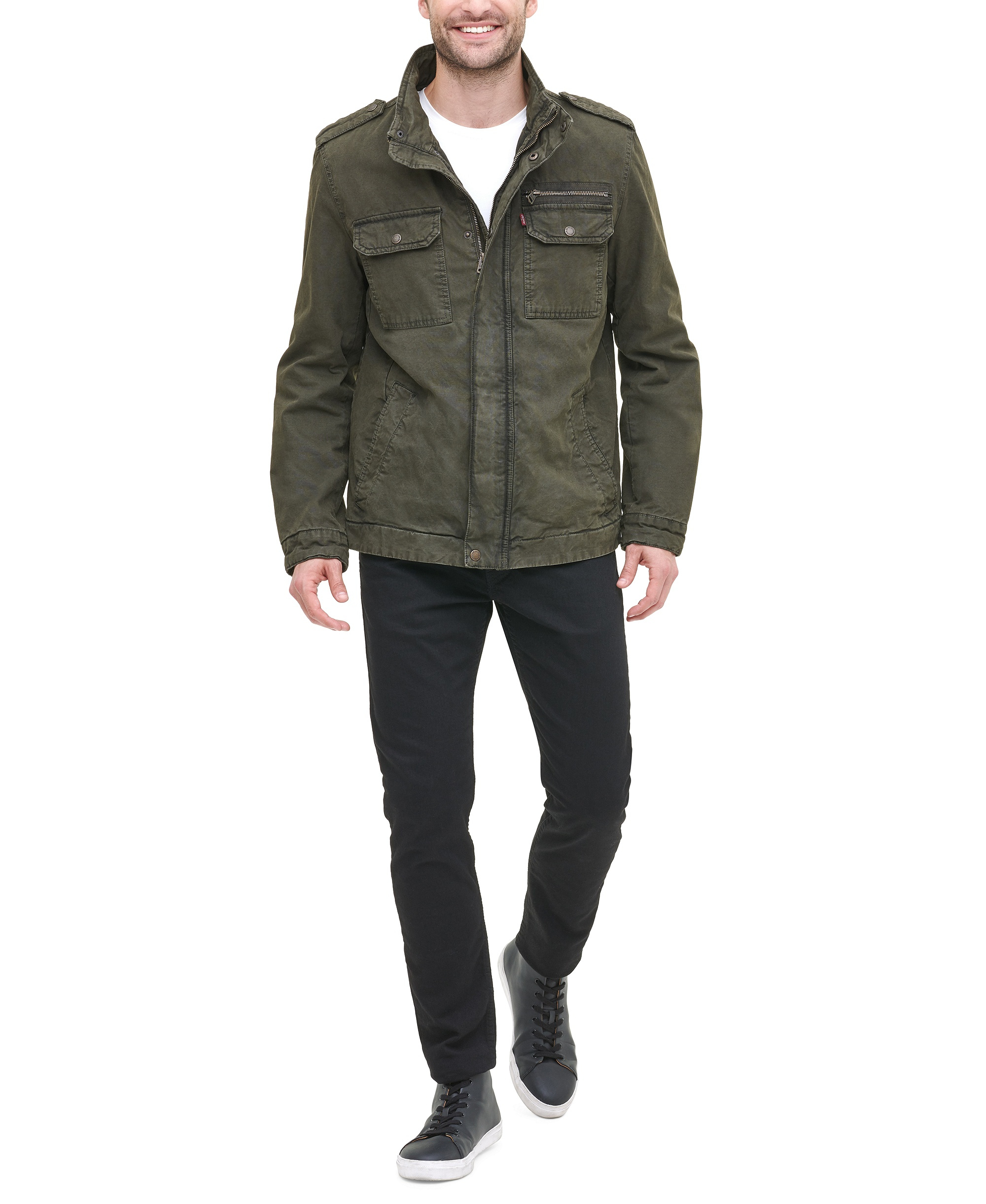 Levi's Men's Cotton Zip-Front Jacket - Olive
