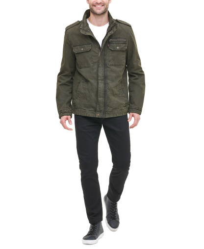 Levi's Men's Cotton Zip-Front Jacket - Olive