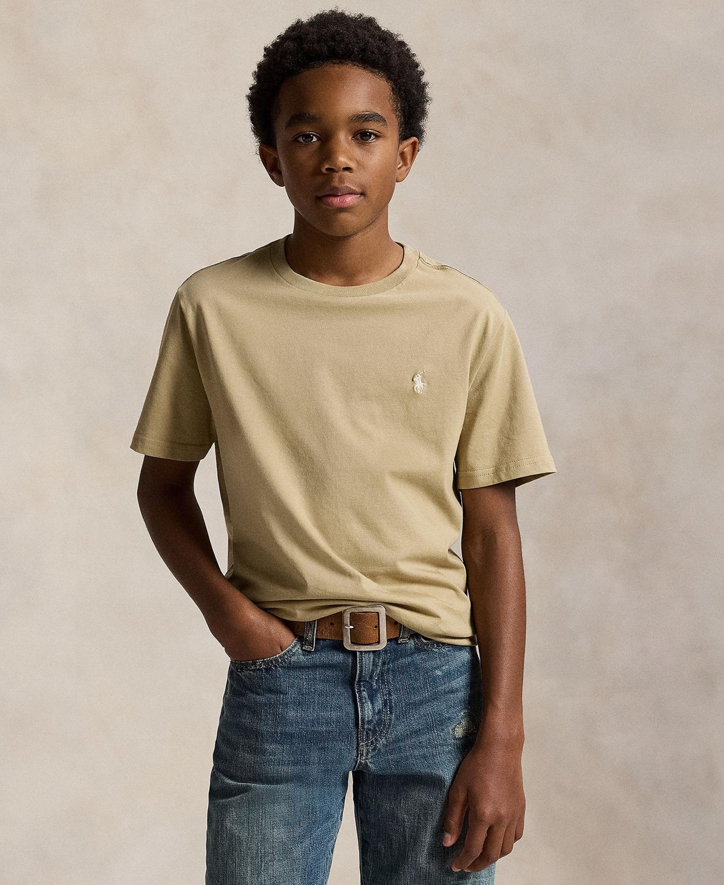 Polo Ralph Lauren Boys' 8-20 Crewneck T-Shirt - Classic Khaki