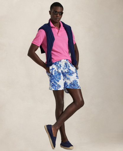 Polo Ralph Lauren Men's Cotton Custom Slim Fit Mesh Polo Shirt - Baja Pink