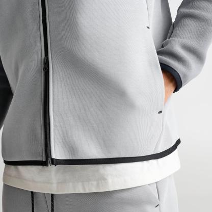 Men's Nithtke Tech Fleece Windrunner Full-Zip Jacket - Light Smoke Grey/Anthracite/Pink Foam