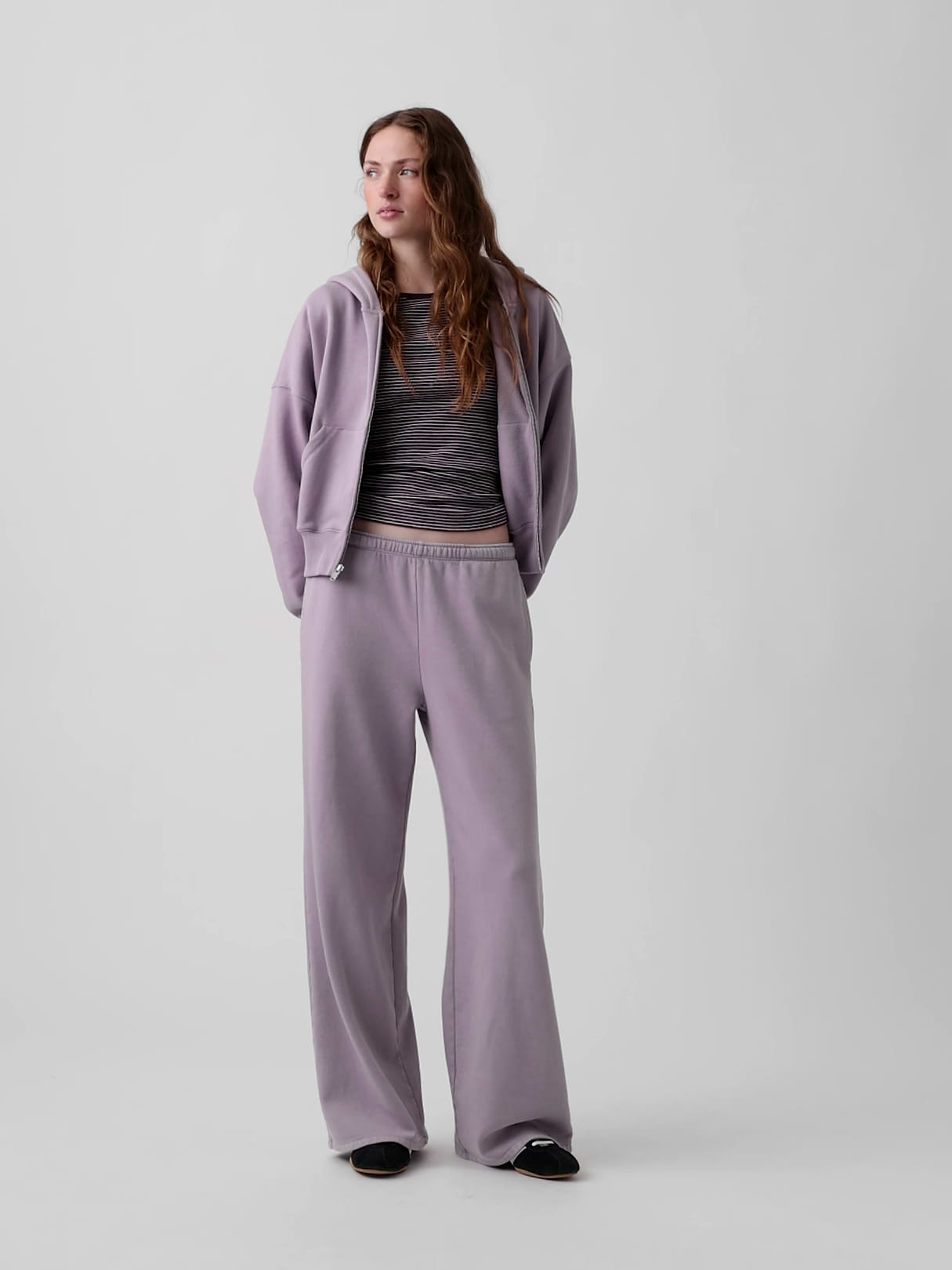 VintageSoft Baggy Sweatpants - Dusty mauve purple