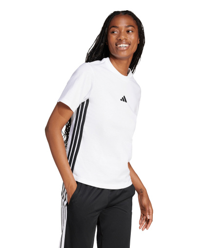 adidas Women's Essentials 3-Stripes Cotton T-Shirt - White/black