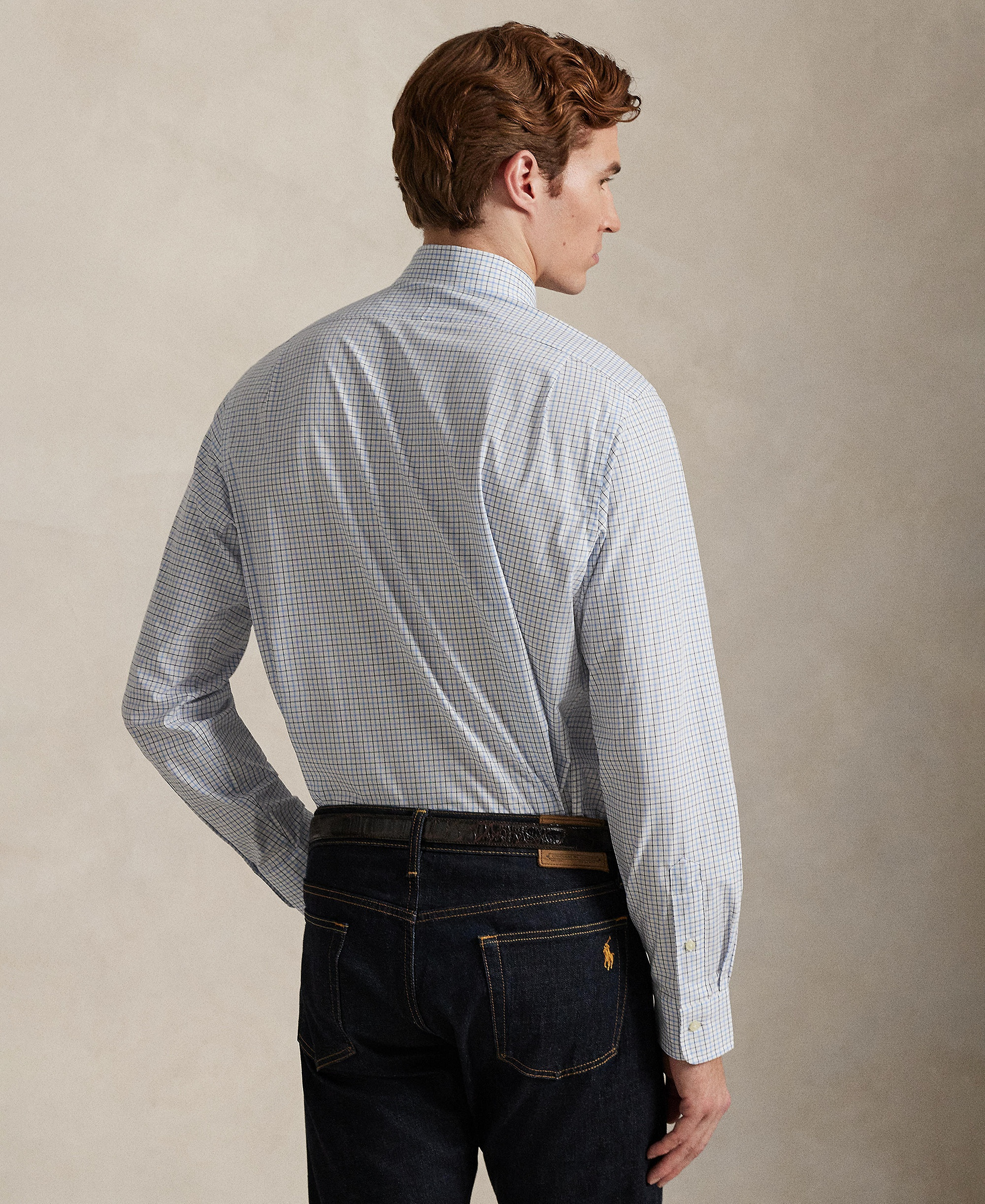 Polo Ralph Lauren Men's Slim-Fit Stretch Shirt - White Blue Multi