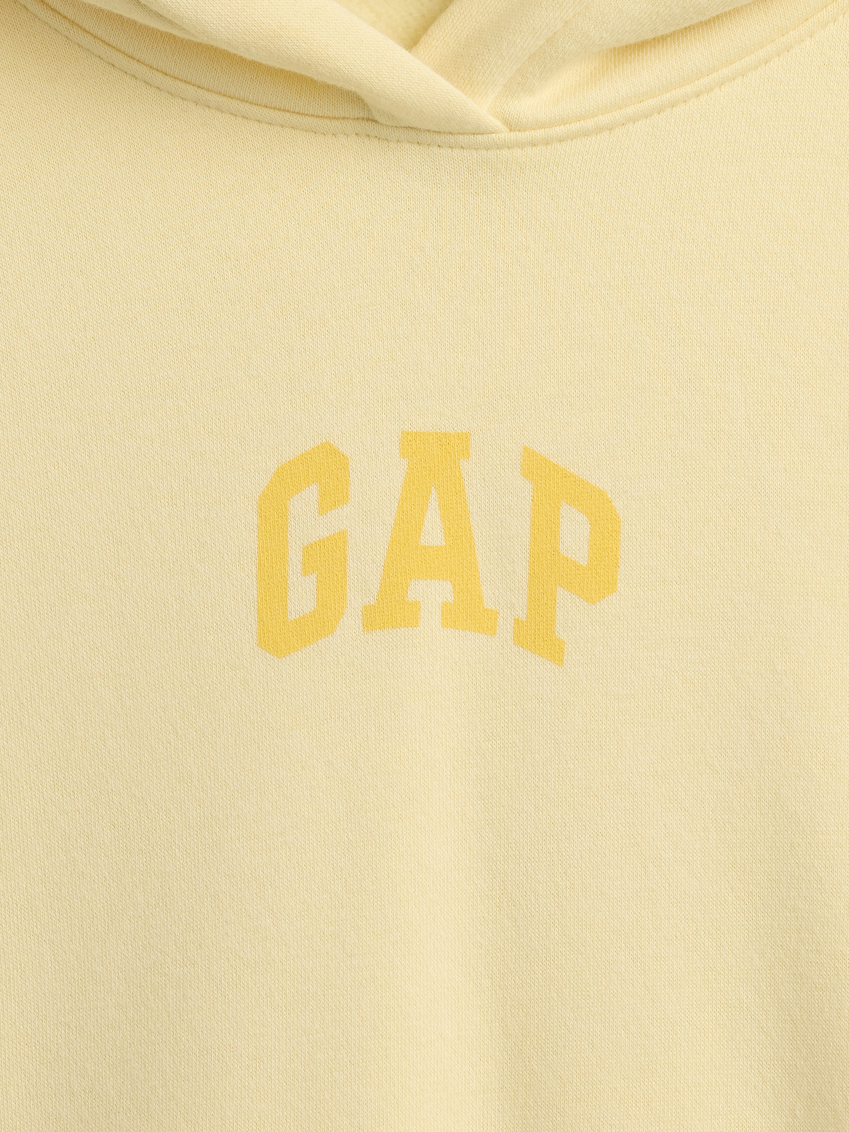 VintageSoft Crop Logo Hoodie - Yellow