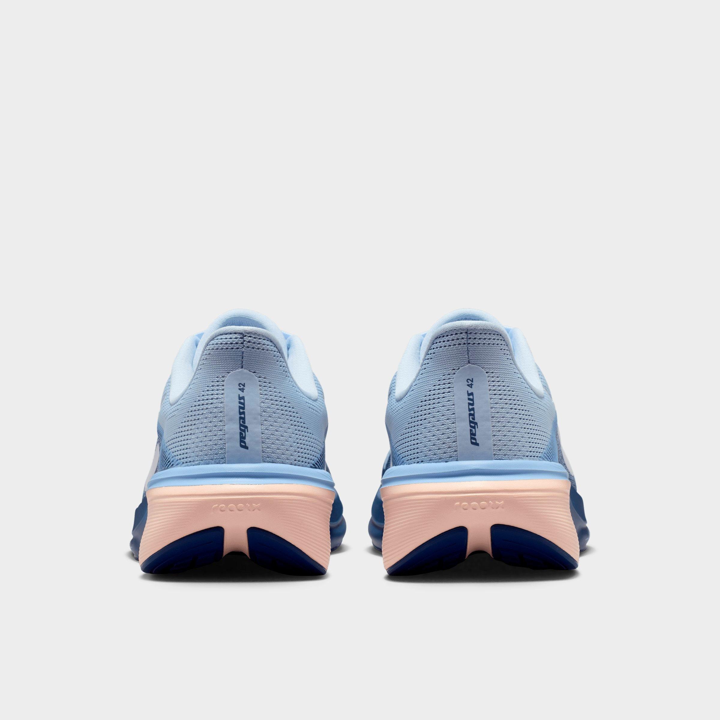 Women's Nithtke Pegasus 42 Running Shoes - Part 2 - Hydrogen Blue/Mystic Navy/Aluminum/White - Back view