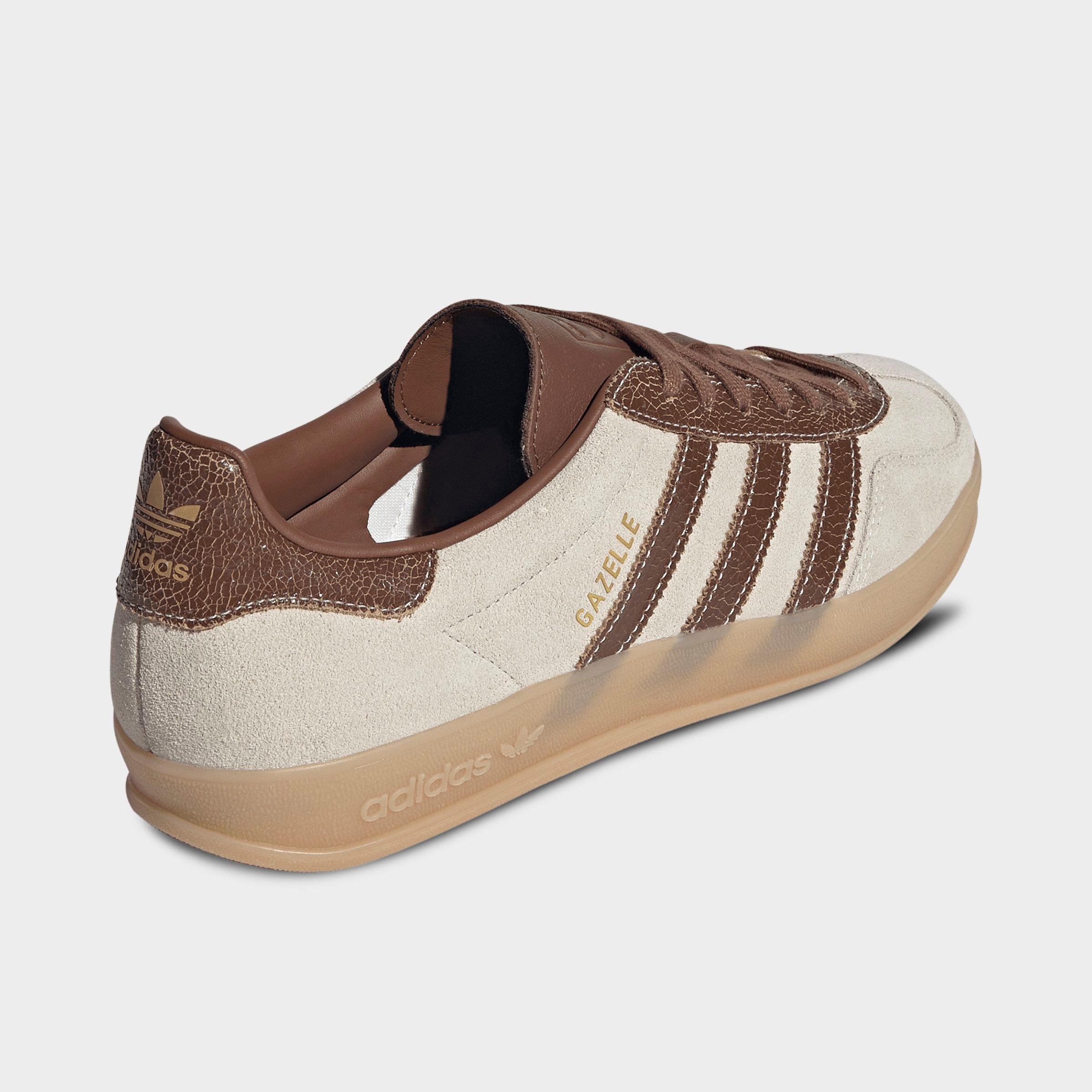 Men's adidas Originals Gazelle Indoor Casual Shoes - Off White/Preloved Brown/Gum - Back view