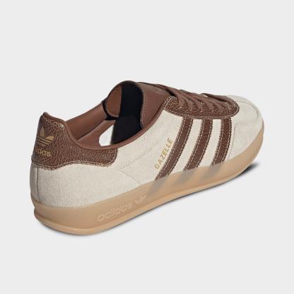 Men's adidas Originals Gazelle Indoor Casual Shoes - Off White/Preloved Brown/Gum - Back view