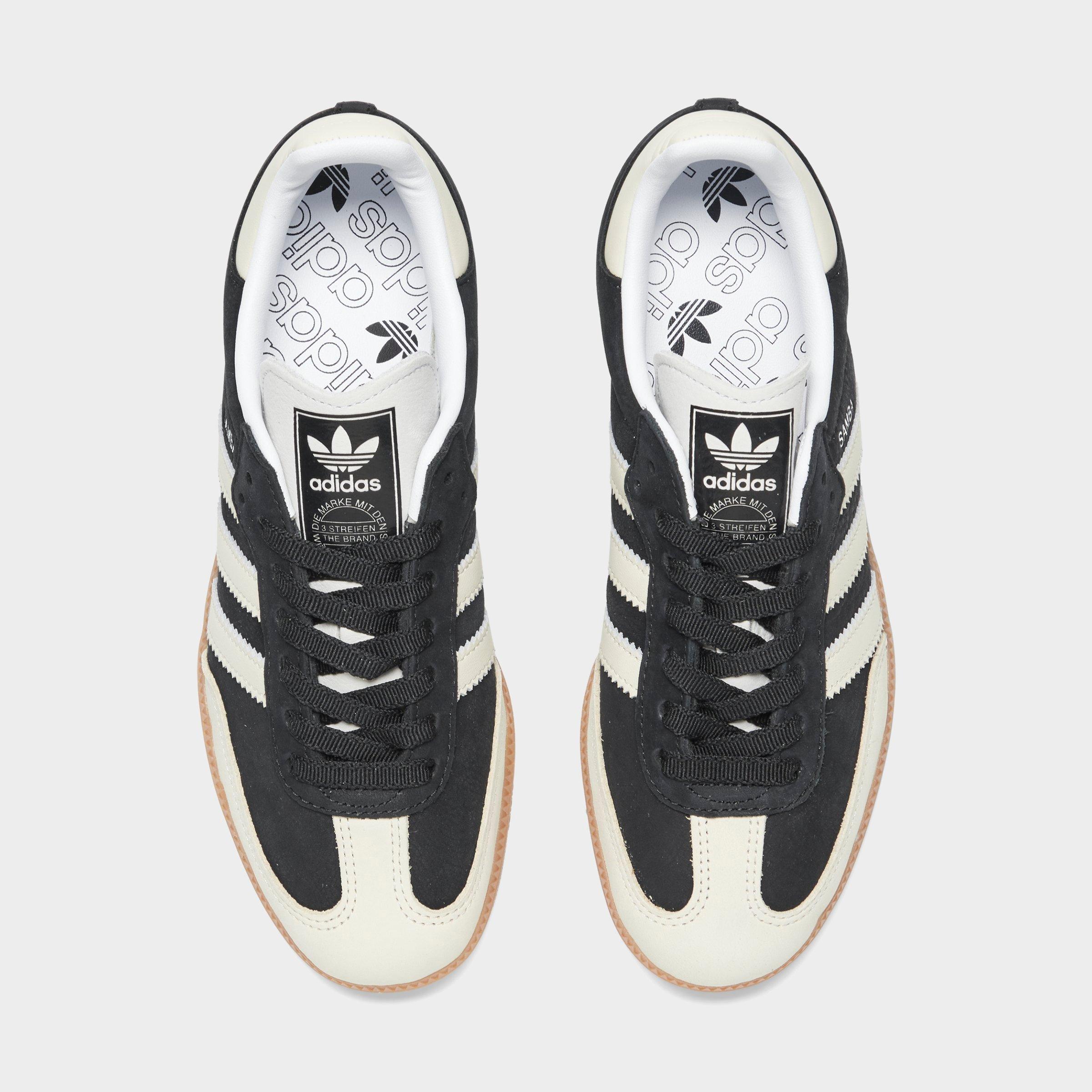 Women's adidas Originals Samba OG Casual Shoes - Part 7 - Core Black/Wonder White/Silver Metallic - Top view