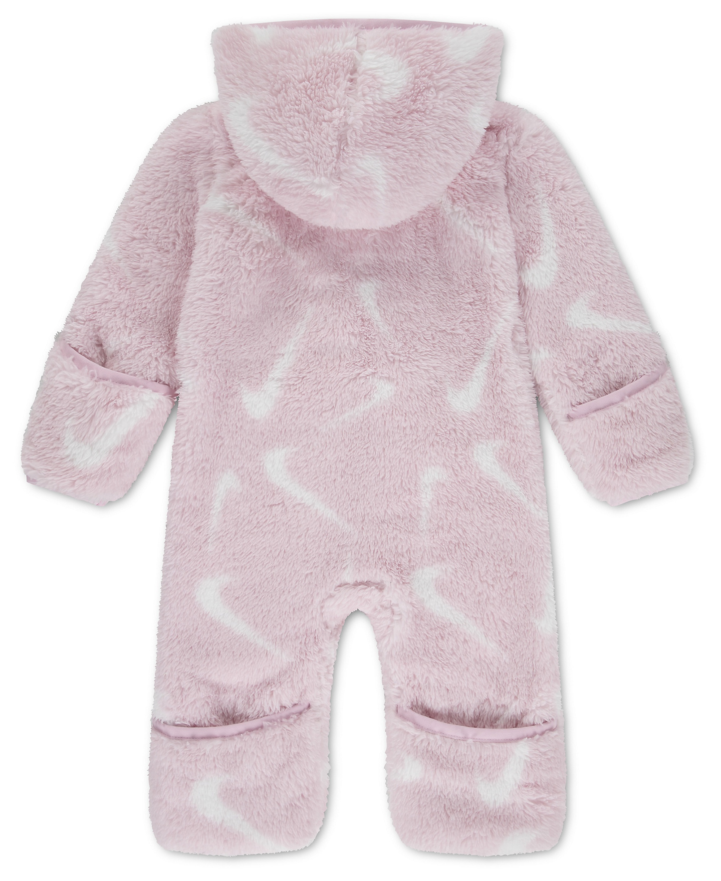 Nike Baby Boys' and Baby Girls' Hooded Printed High-Pile Fleece Coverall - Pink Foam