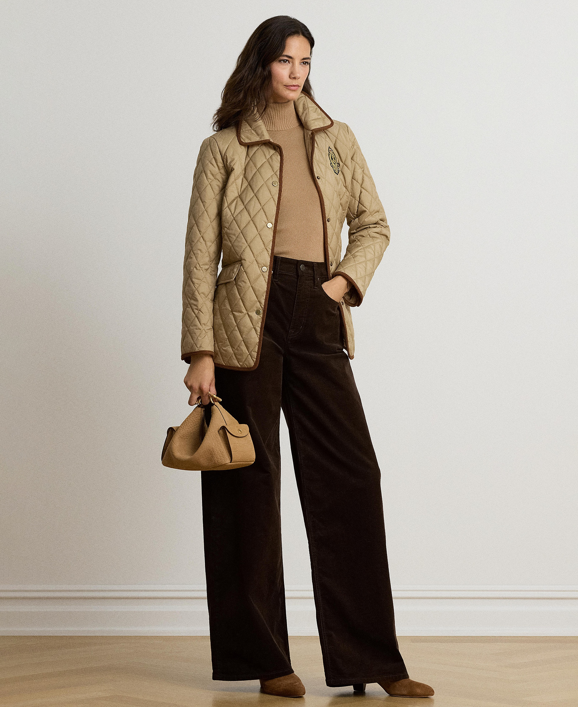 Lauren Ralph Lauren Women's Crested Quilted Jacket - Birth tan
