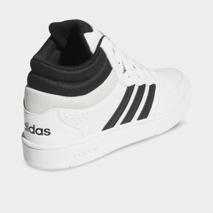 Men's adidas Hoops Classic Mid Casual Shoes - Cloud White/Core Black/Orbit Grey - Back view